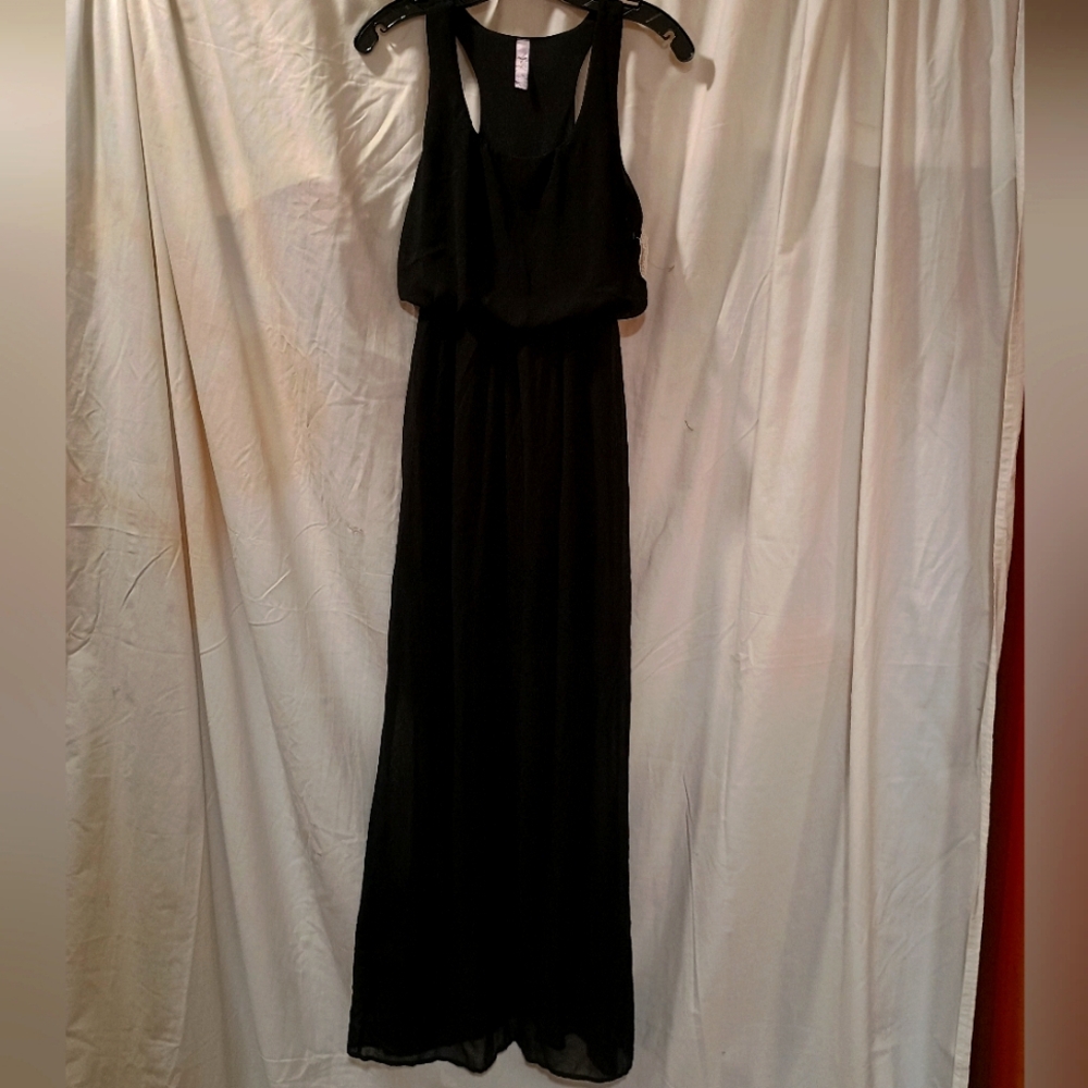 M alya blank sheer tank dress with shorts built in underneath
